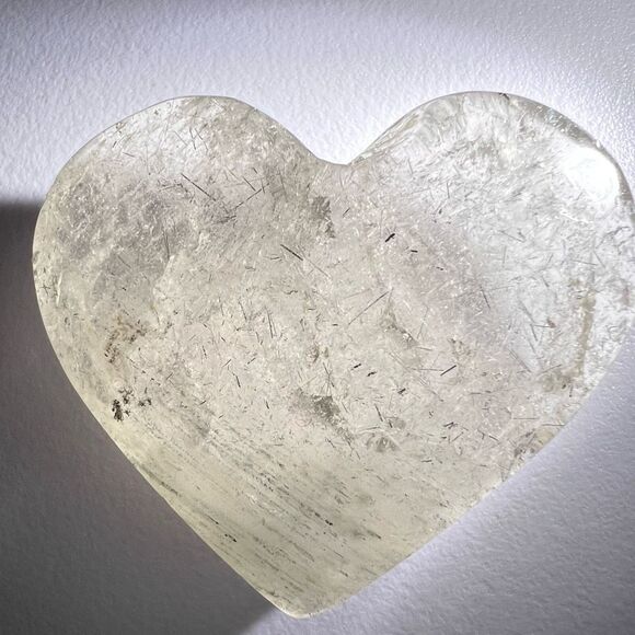 Quartz Crystal Heart with Black Rutile Inclusions‎ (1) - Picture 7 of 13